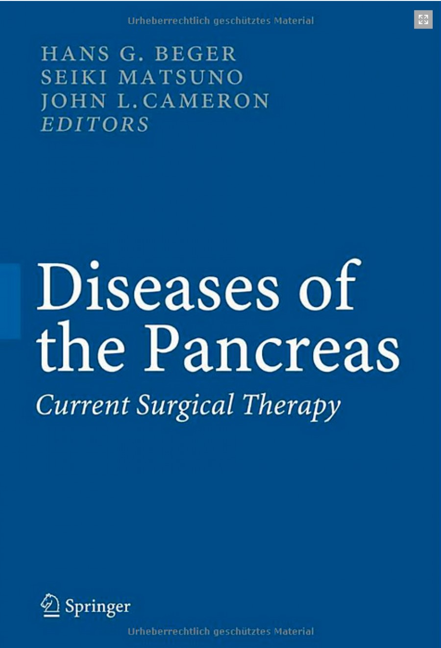 Diseases of the Pancreas - Current Surgical Therapy